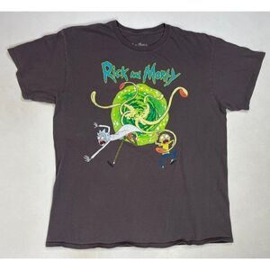 Rick and Morty Graphic T-shirt Men Large Gray Short Sleeve
